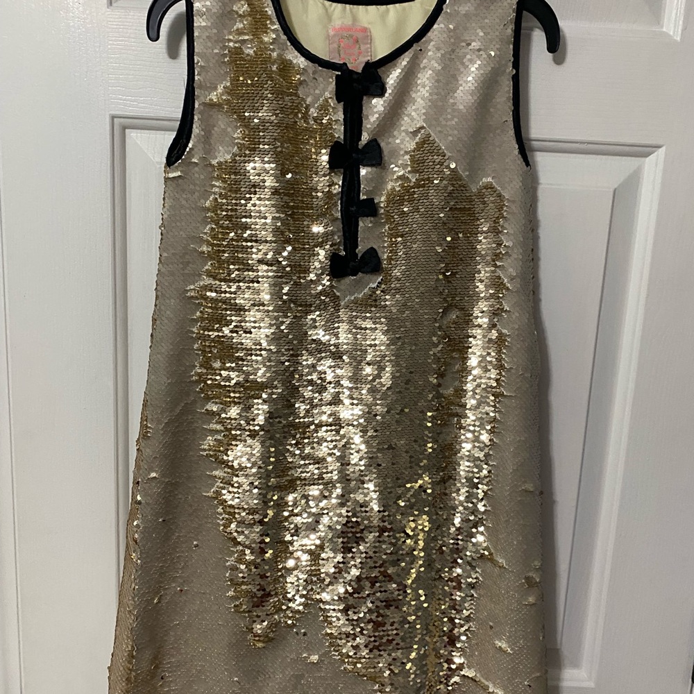 Gold Sequin Sleeveless Dress